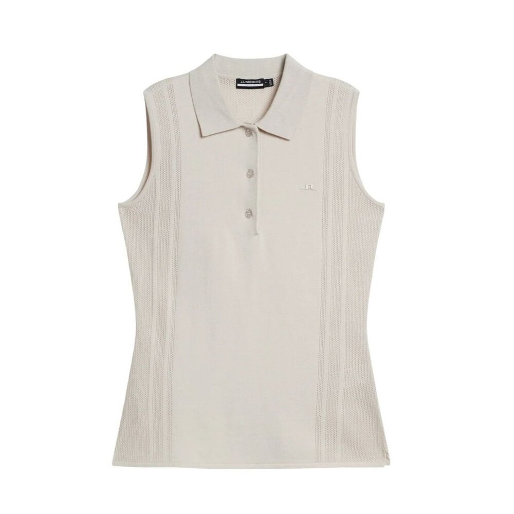 J.Lindeberg Tanja Sleeveless Knitted Shirt in Moonbeam